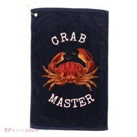 FUN CRAB MASTER I LOVE CRABBING & FISHING SEAFOOD HUNTER Golf Towel thumb 0