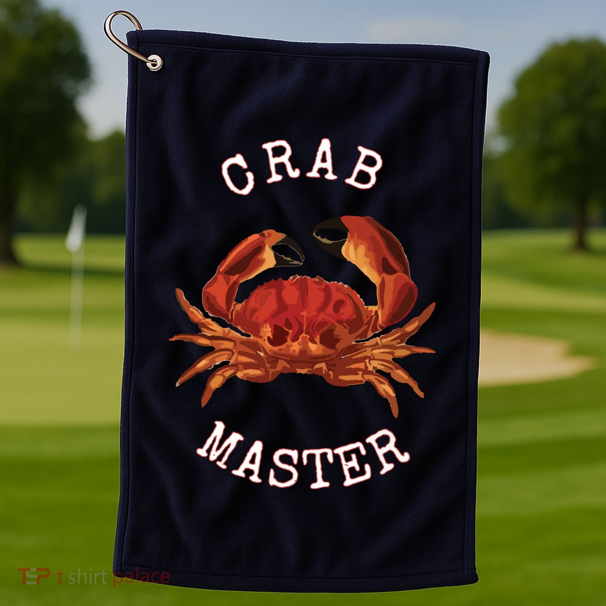 FUN CRAB MASTER I LOVE CRABBING & FISHING SEAFOOD HUNTER Golf Towel