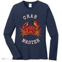 FUN CRAB MASTER I LOVE CRABBING & FISHING SEAFOOD HUNTER Women's Long Sleeve Shirt thumb 0