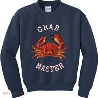 FUN CRAB MASTER I LOVE CRABBING & FISHING SEAFOOD HUNTER Kids Sweatshirt thumb 0