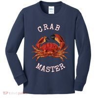 FUN CRAB MASTER I LOVE CRABBING & FISHING SEAFOOD HUNTER Kids Long Sleeve Shirt thumb 0