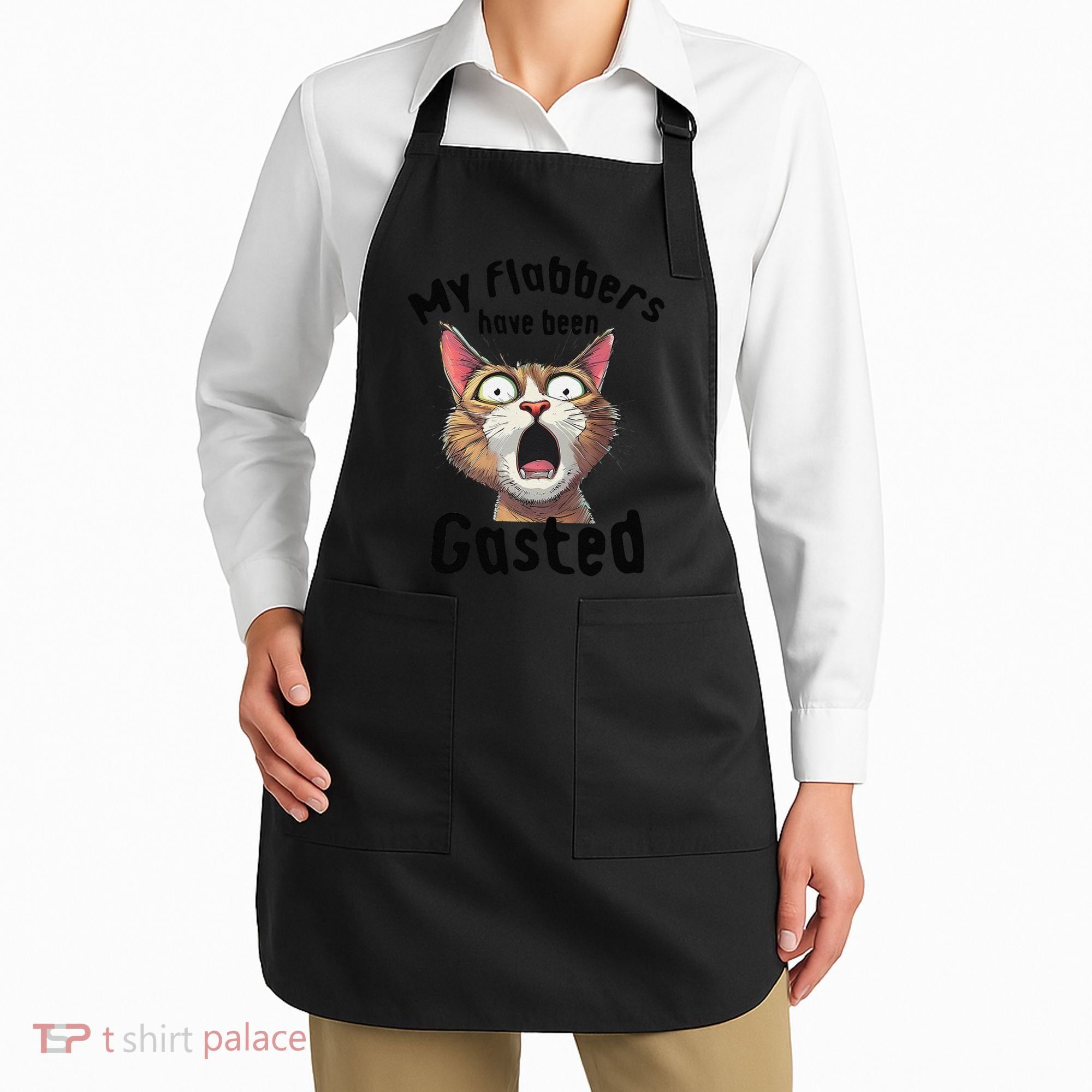 Funny Cat My Flabbers Have Been Gasted Retro Graphic Cute Apron
