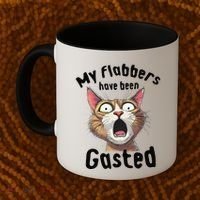 Funny Cat My Flabbers Have Been Gasted Retro Graphic Cute Coffee Mug thumb 2