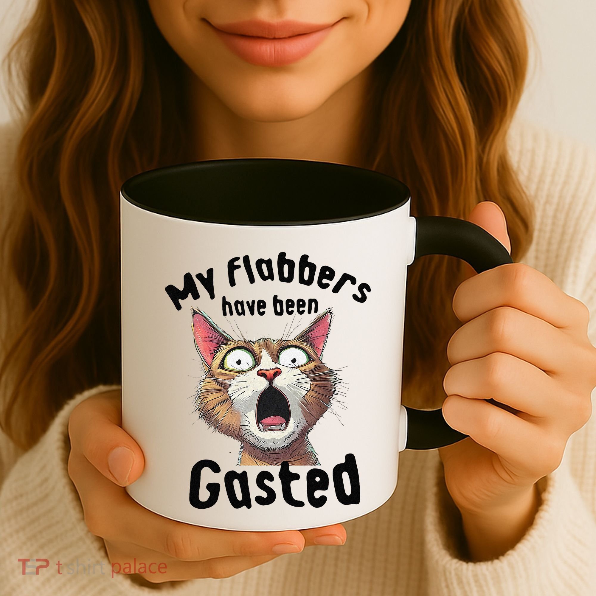 Funny Cat My Flabbers Have Been Gasted Retro Graphic Cute Coffee Mug