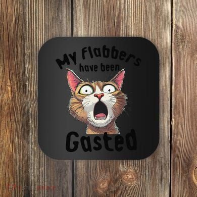 Funny Cat My Flabbers Have Been Gasted Retro Graphic Cute Coaster