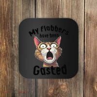 Funny Cat My Flabbers Have Been Gasted Retro Graphic Cute Coaster thumb 0