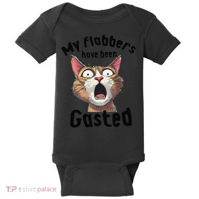 Funny Cat My Flabbers Have Been Gasted Retro Graphic Cute Baby Bodysuit