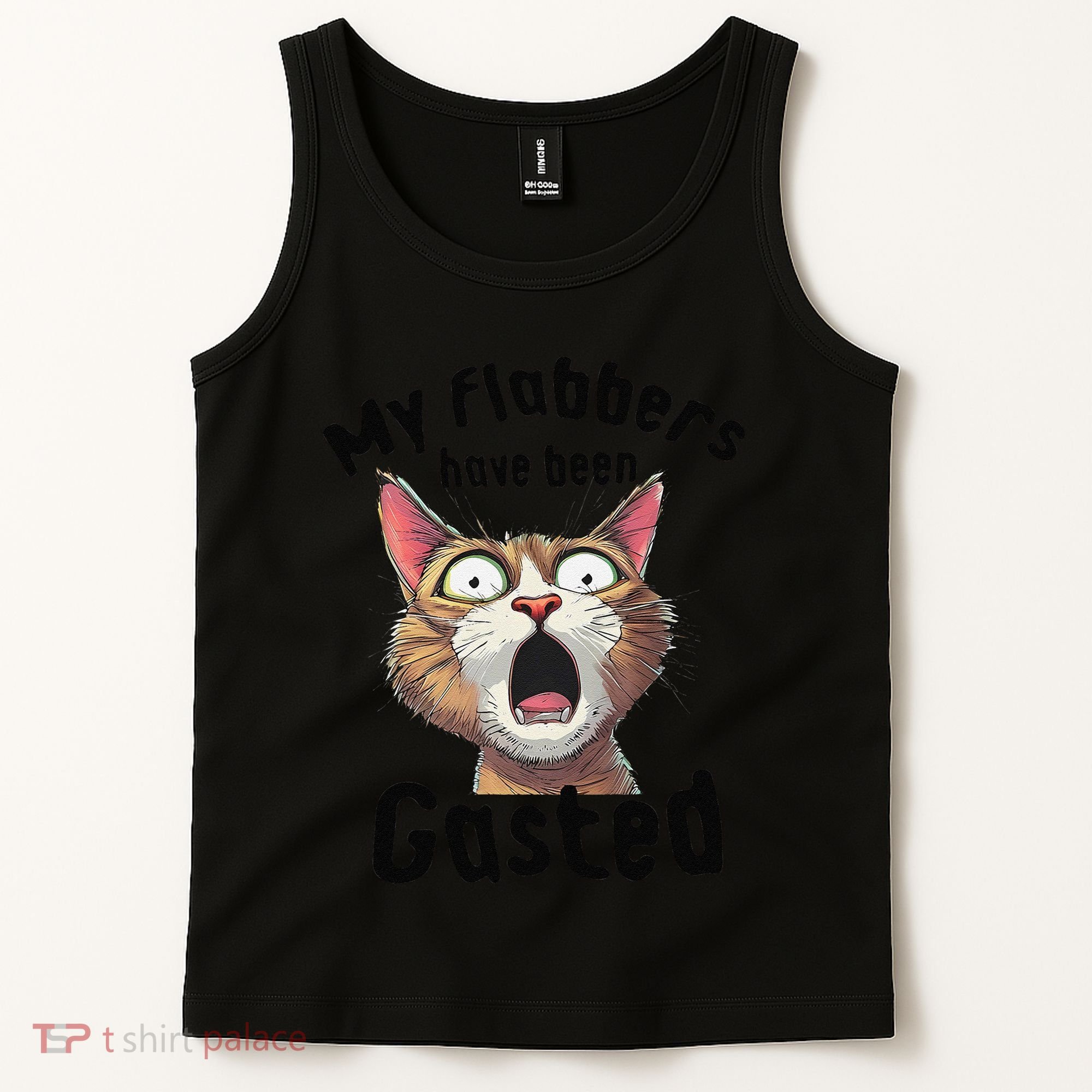 Funny Cat My Flabbers Have Been Gasted Retro Graphic Cute Tank Top
