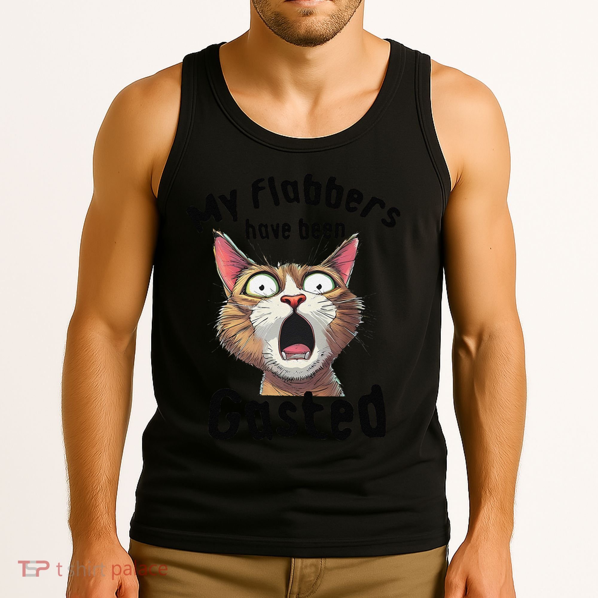 Funny Cat My Flabbers Have Been Gasted Retro Graphic Cute Tank Top
