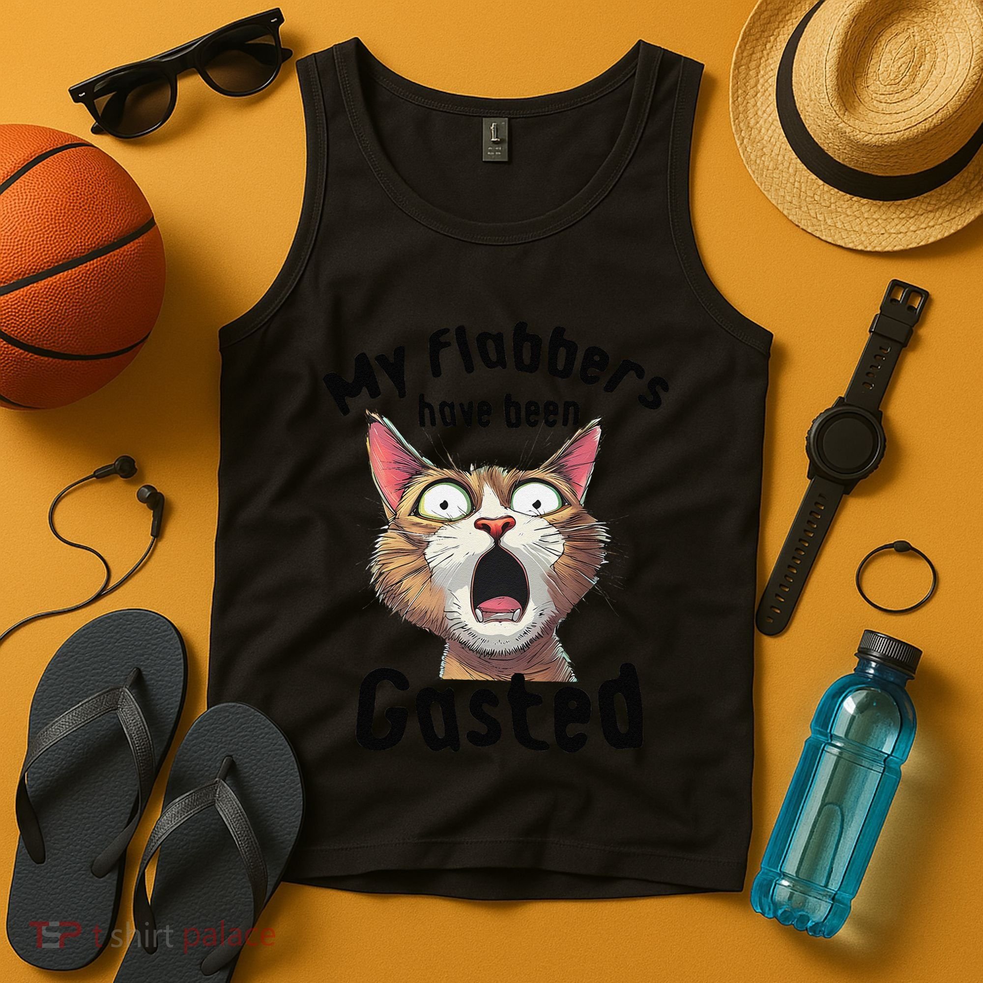Funny Cat My Flabbers Have Been Gasted Retro Graphic Cute Tank Top