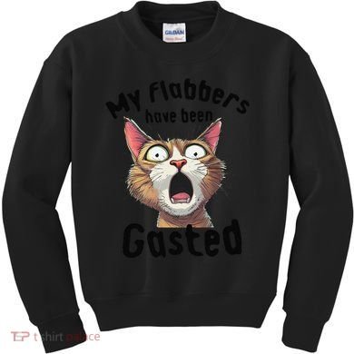Funny Cat My Flabbers Have Been Gasted Retro Graphic Cute Kids Sweatshirt