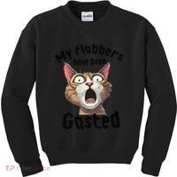Funny Cat My Flabbers Have Been Gasted Retro Graphic Cute Kids Sweatshirt thumb 0