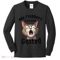 Funny Cat My Flabbers Have Been Gasted Retro Graphic Cute Kids Long Sleeve Shirt thumb 0