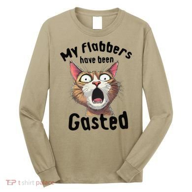 Funny Cat My Flabbers Have Been Gasted Retro Graphic Cute Long Sleeve Shirt