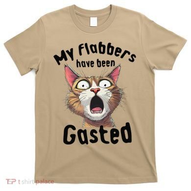 Funny Cat My Flabbers Have Been Gasted Retro Graphic Cute T-Shirt