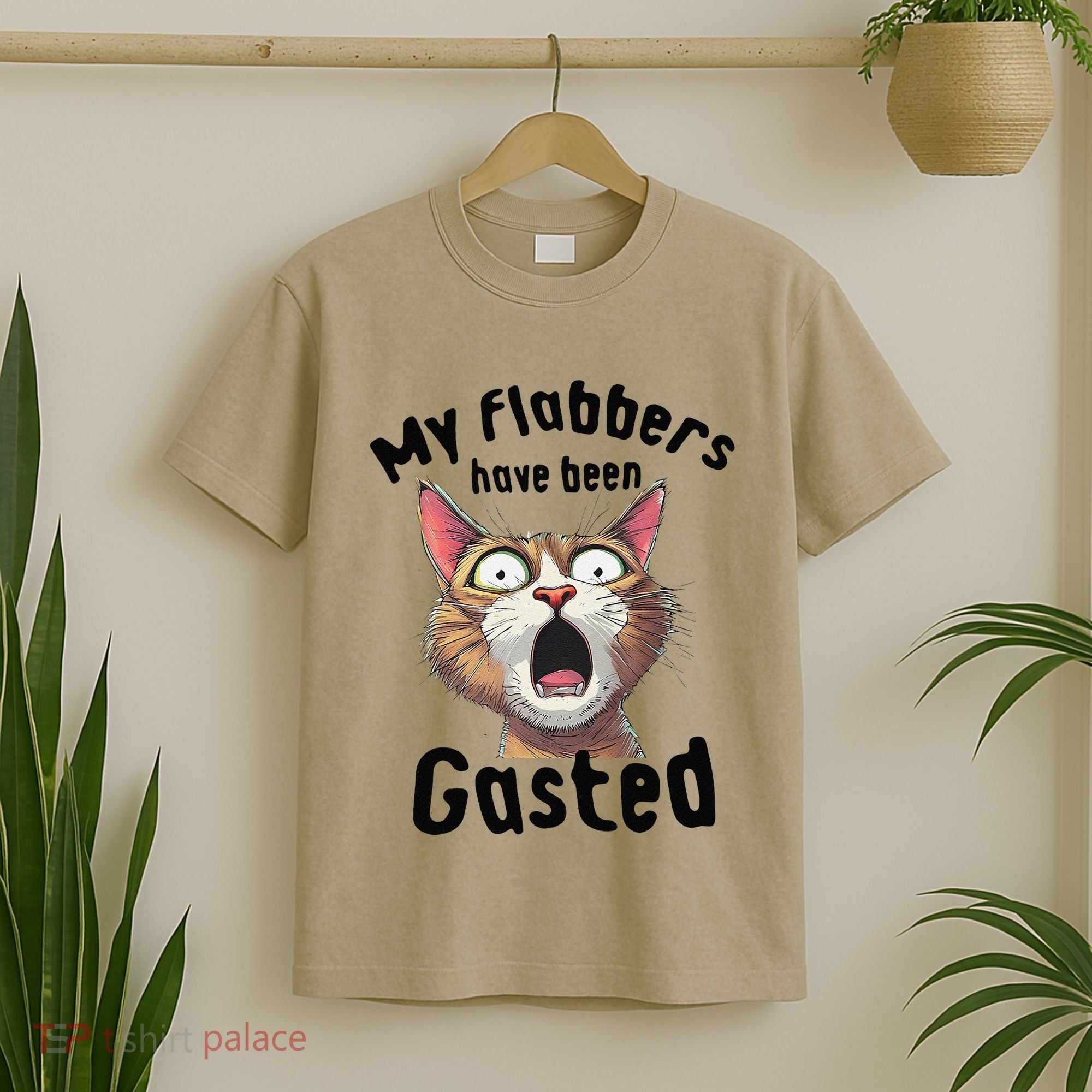 Funny Cat My Flabbers Have Been Gasted Retro Graphic Cute T-Shirt