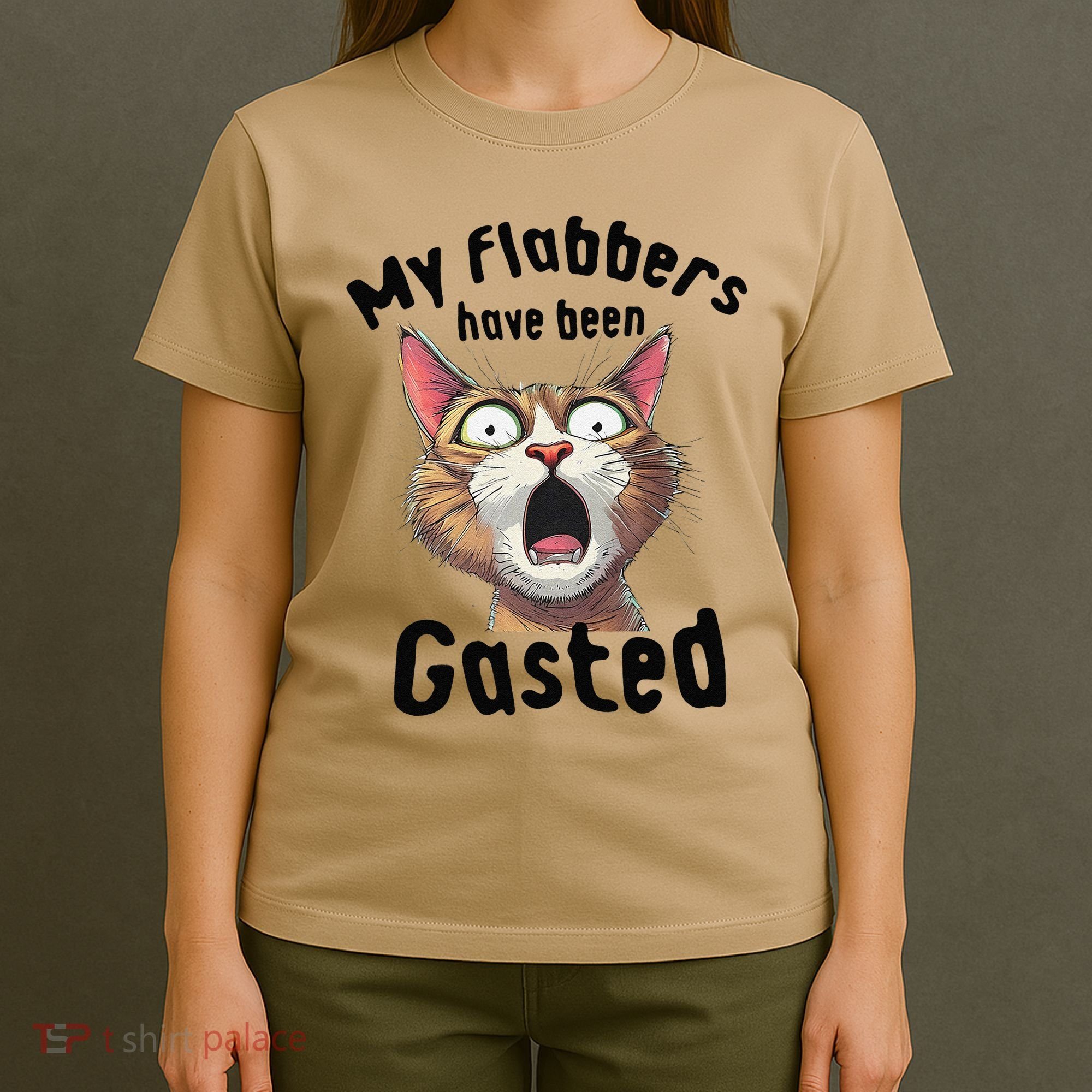 Funny Cat My Flabbers Have Been Gasted Retro Graphic Cute T-Shirt