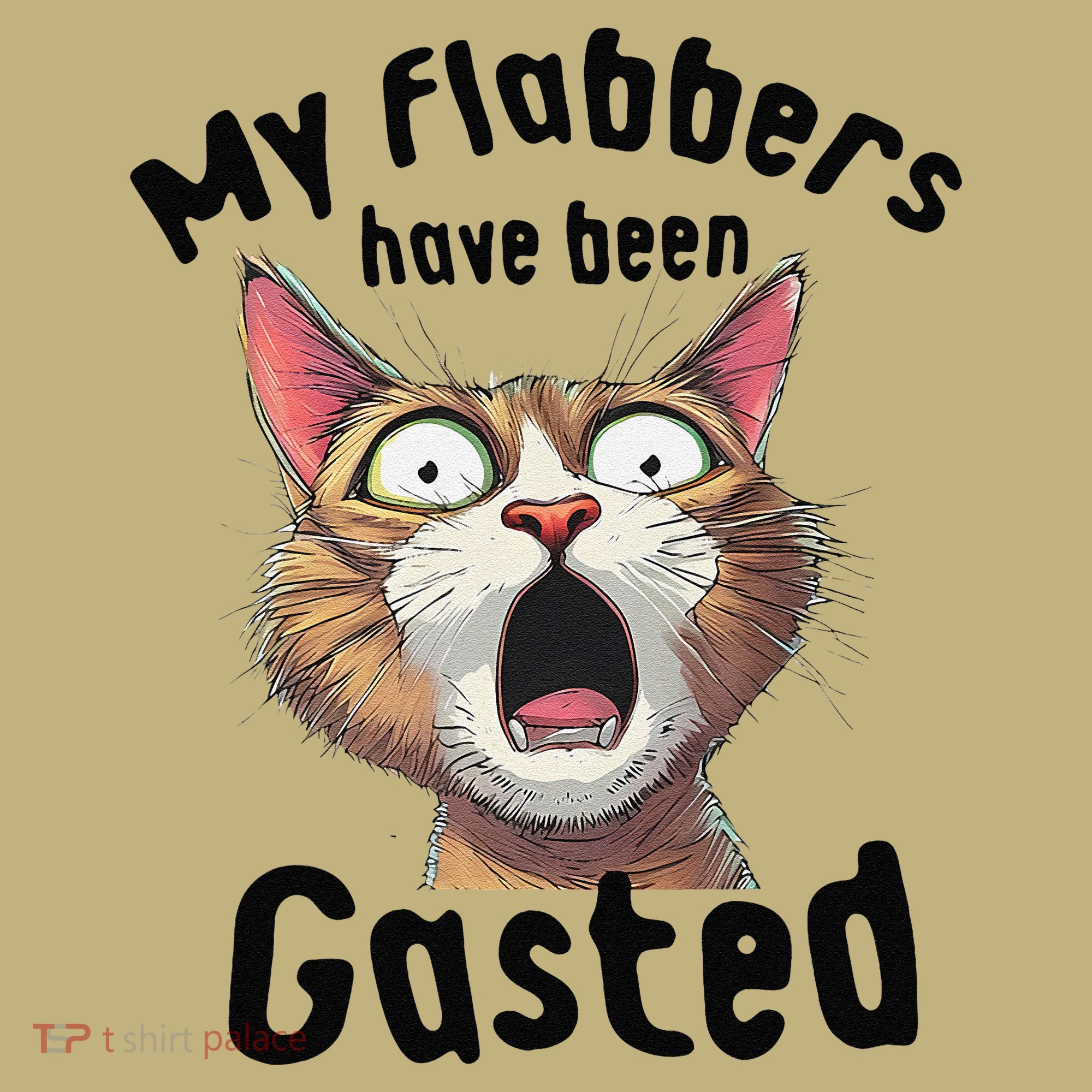 Funny Cat My Flabbers Have Been Gasted Retro Graphic Cute Polo