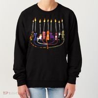 Funny Cat Menorah Hanukkah Women's Sweatshirt thumb 0