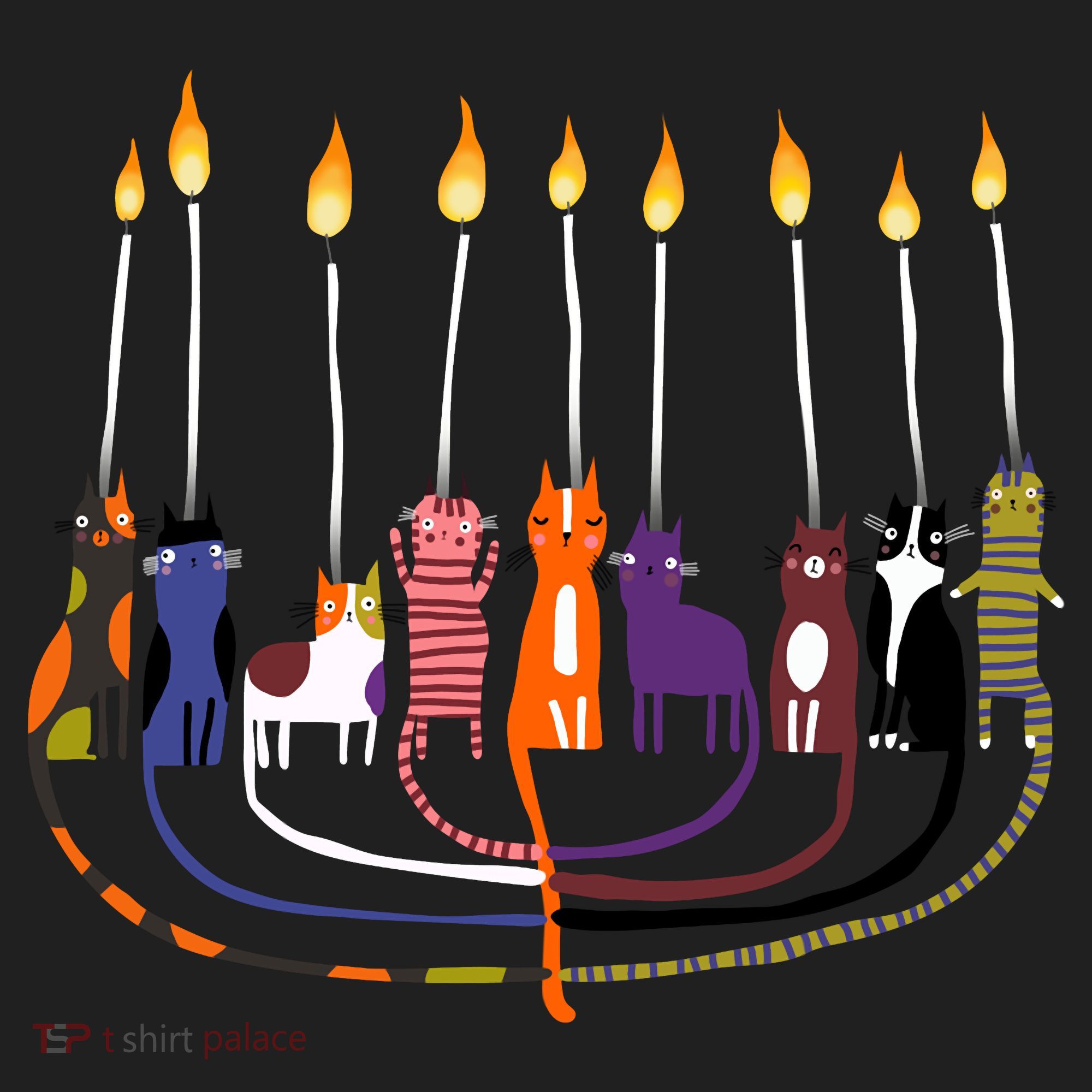Funny Cat Menorah Hanukkah Women's Sweatshirt