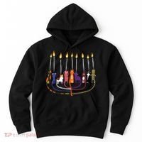 Funny Cat Menorah Hanukkah Hoodie thumb 0