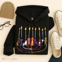 Funny Cat Menorah Hanukkah Hoodie thumb 4