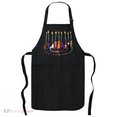 Funny Cat Menorah Hanukkah Apron