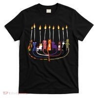 Funny Cat Menorah Hanukkah T-Shirt thumb 0