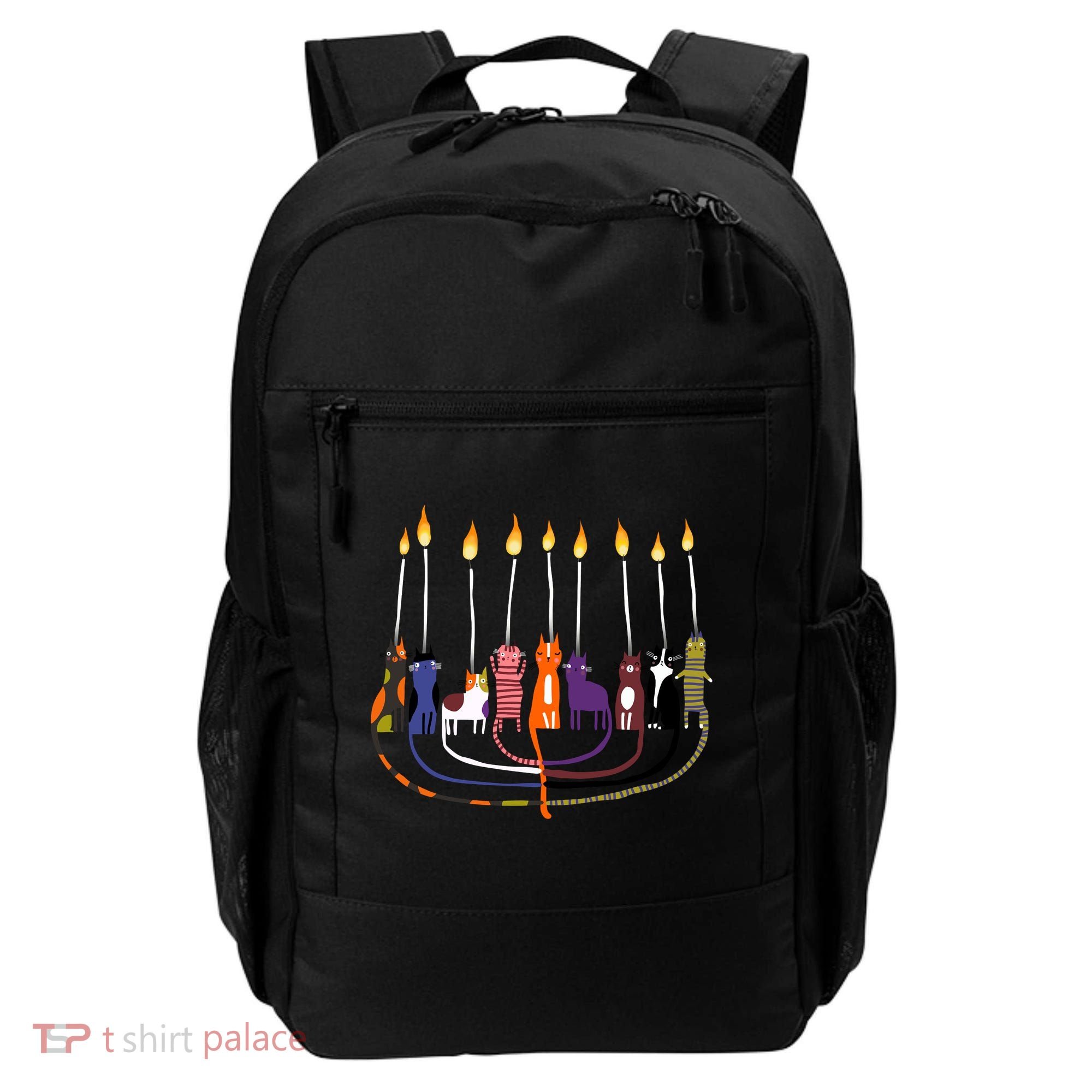 Funny Cat Menorah Hanukkah Backpack