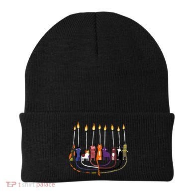 Funny Cat Menorah Hanukkah Beanie