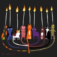 Funny Cat Menorah Hanukkah Beanie thumb 2