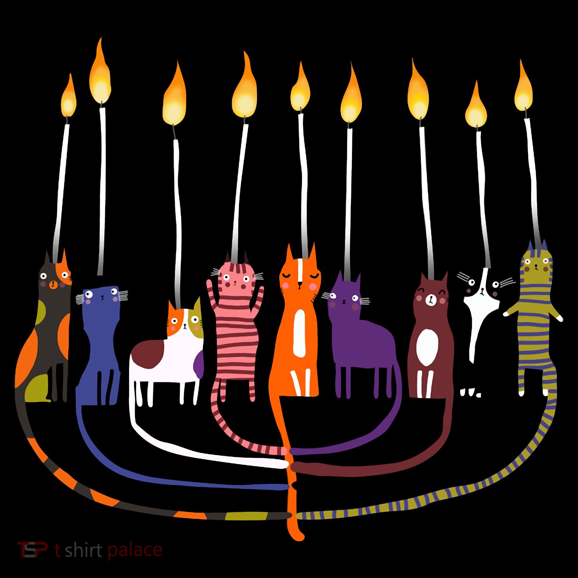 Funny Cat Menorah Hanukkah Women's Hoodie