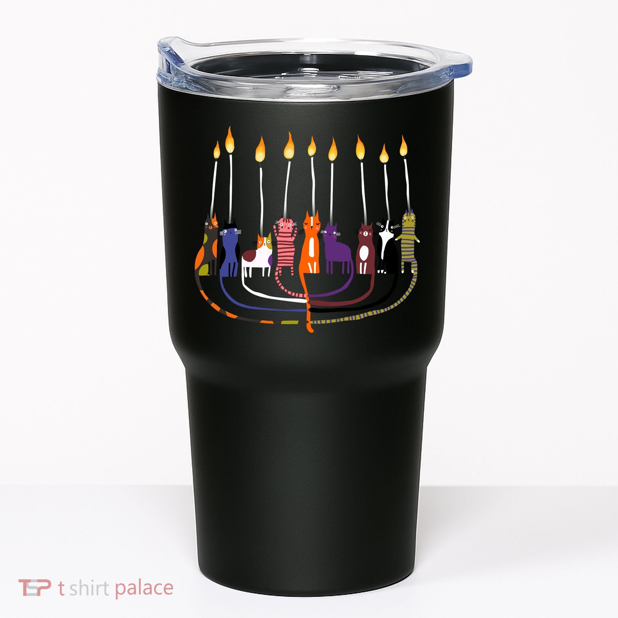Funny Cat Menorah Hanukkah Tumbler
