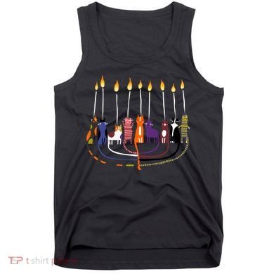 Funny Cat Menorah Hanukkah Tank Top