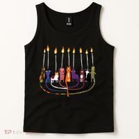 Funny Cat Menorah Hanukkah Tank Top thumb 2