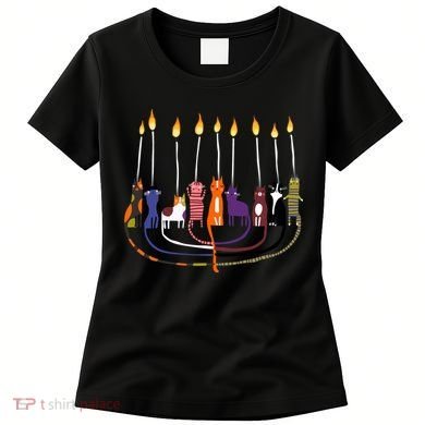 Funny Cat Menorah Hanukkah Women's T-Shirt