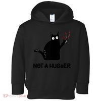 Funny Cat Not A Hugger Sarcastic Cat Saying Toddler Hoodie thumb 0