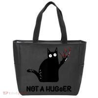 Funny Cat Not A Hugger Sarcastic Cat Saying Tote Bag thumb 0