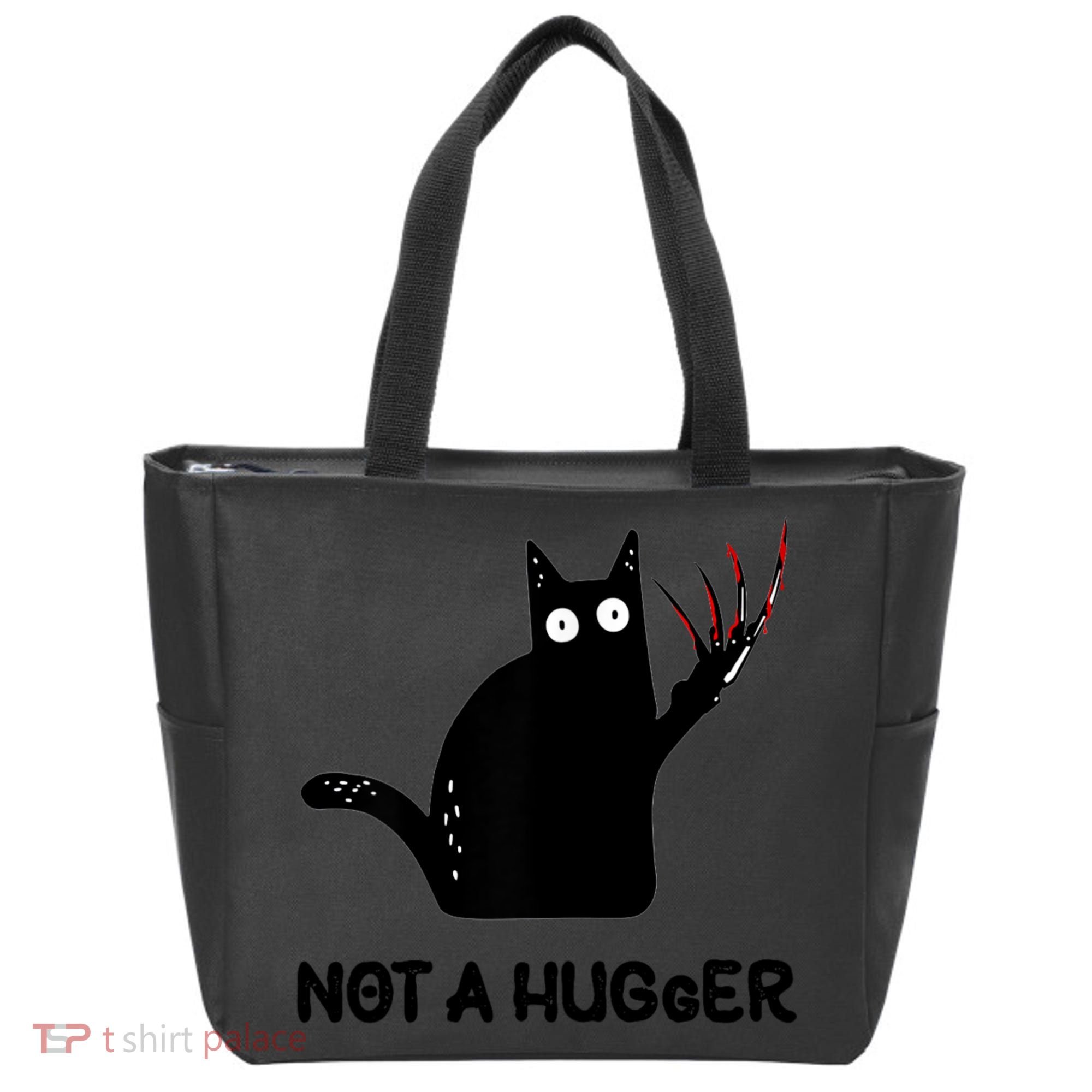 Funny Cat Not A Hugger Sarcastic Cat Saying Tote Bag