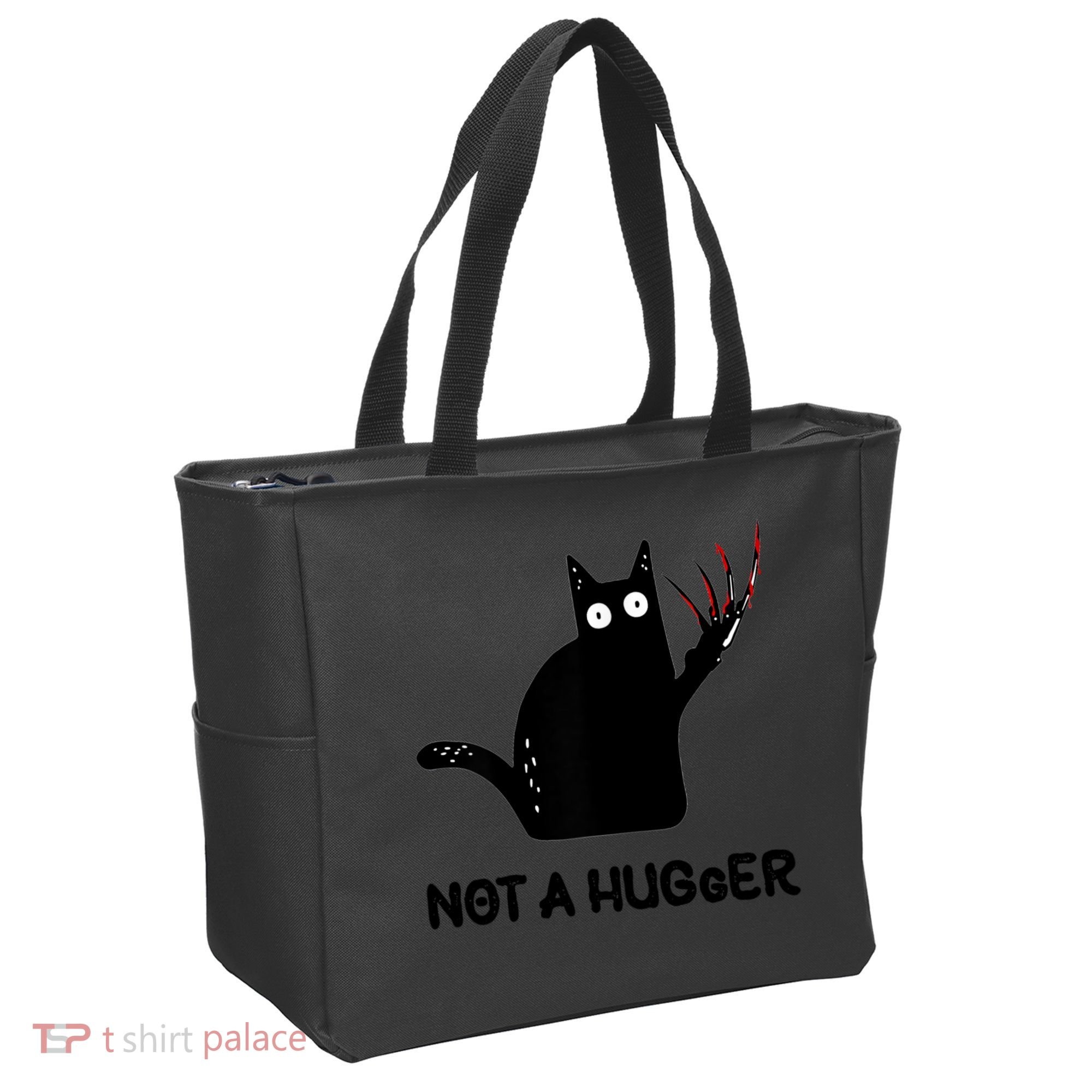 Funny Cat Not A Hugger Sarcastic Cat Saying Tote Bag