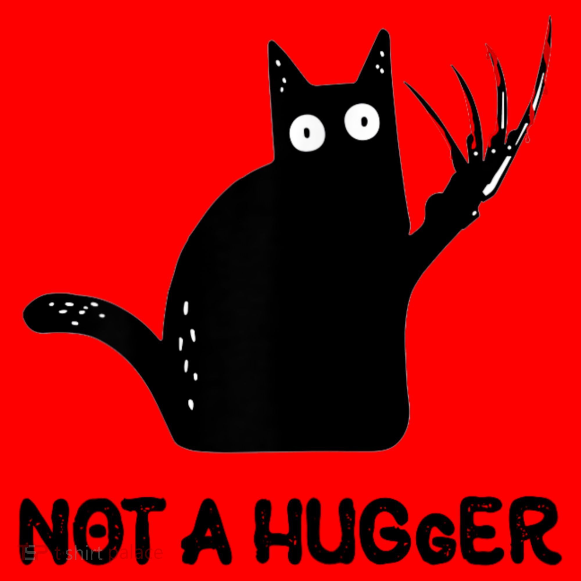 Funny Cat Not A Hugger Sarcastic Cat Saying Santa Hat