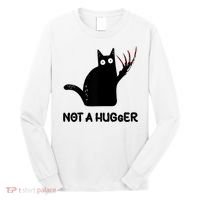 Funny Cat Not A Hugger Sarcastic Cat Saying Long Sleeve Shirt thumb 0