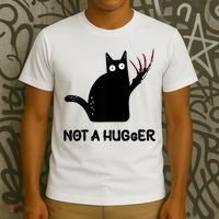 Funny Cat Not A Hugger Sarcastic Cat Saying T-Shirt thumb 3