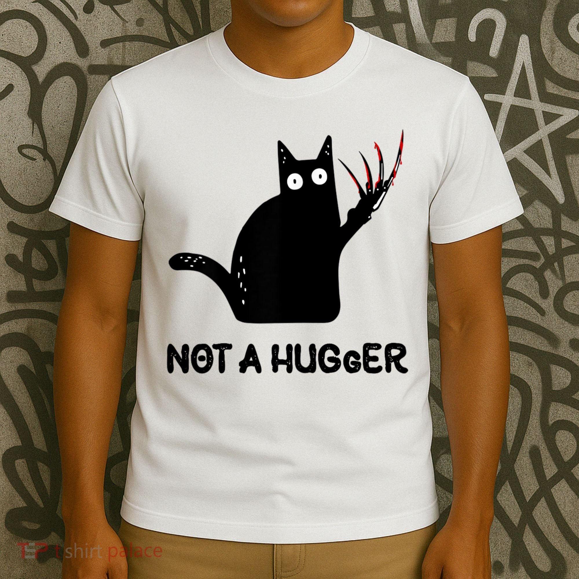 Funny Cat Not A Hugger Sarcastic Cat Saying T-Shirt