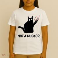Funny Cat Not A Hugger Sarcastic Cat Saying T-Shirt thumb 4