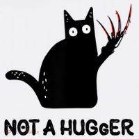 Funny Cat Not A Hugger Sarcastic Cat Saying Button thumb 1