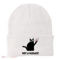 Funny Cat Not A Hugger Sarcastic Cat Saying Beanie thumb 0