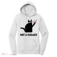Funny Cat Not A Hugger Sarcastic Cat Saying Women's Hoodie thumb 0