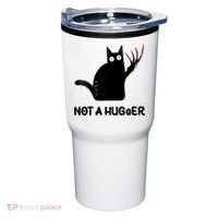 Funny Cat Not A Hugger Sarcastic Cat Saying Tumbler thumb 0