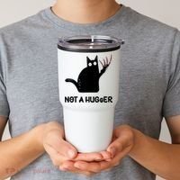 Funny Cat Not A Hugger Sarcastic Cat Saying Tumbler thumb 2